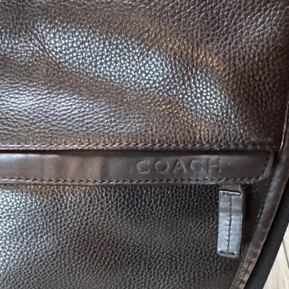 Coach Dark Brown Leather Messenger Bag - Picture 3 of 13